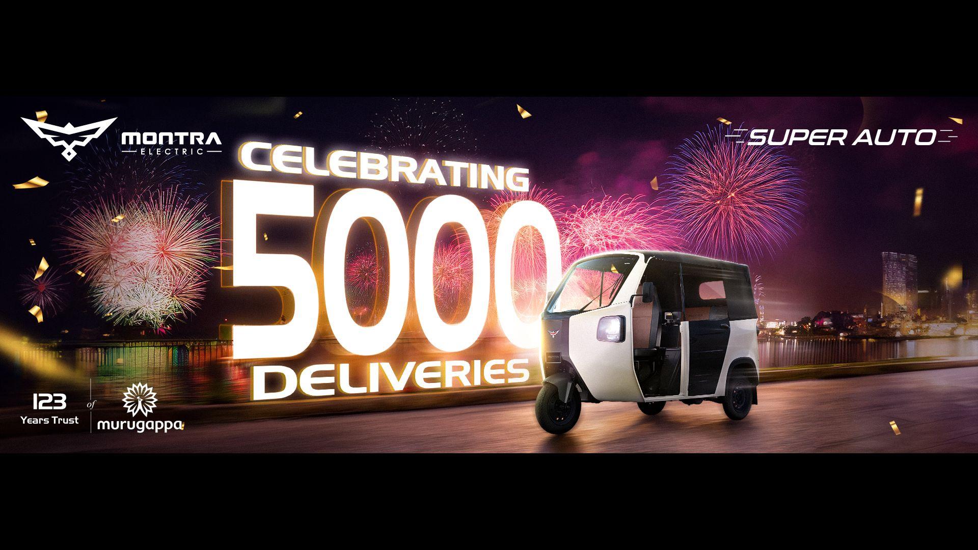 Montra Electric Delivers 5000 Super Autos within one year from launch