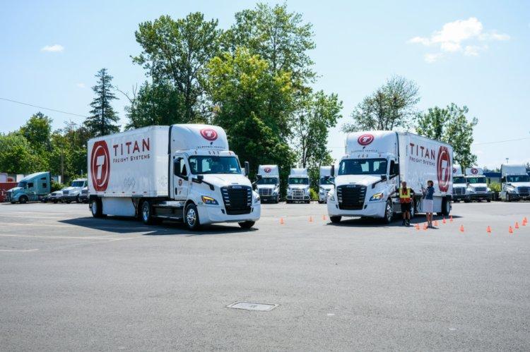 Titan receives first Battery Electric Freightliner eCascadia