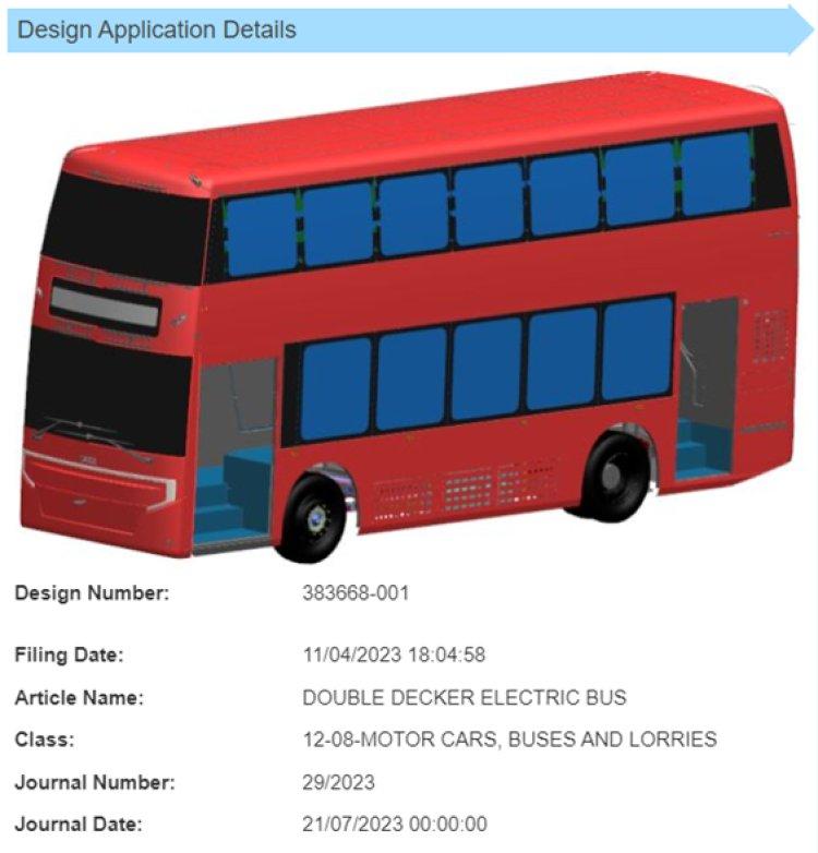 Tata Motors design for Double Decker filed for patents