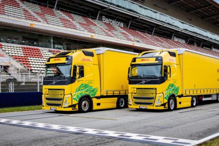 Formula 1 use DHL biofuel trucks