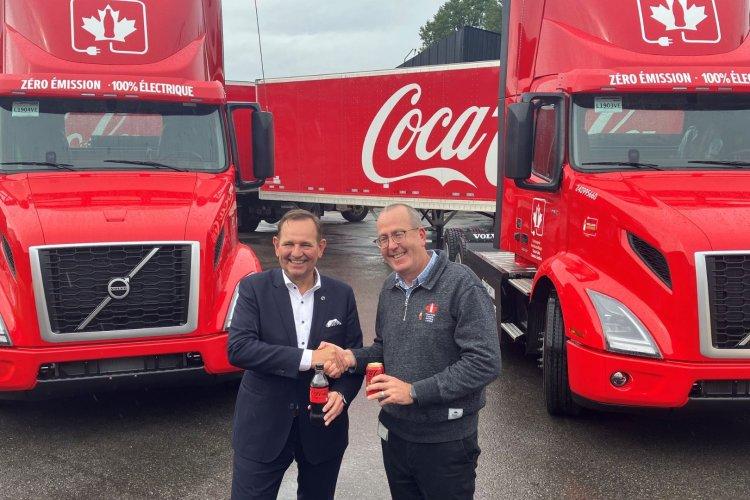 Coke Canada Bottling Debuts First Volvo VNR Electric Trucks in its Iconic Red Fleet