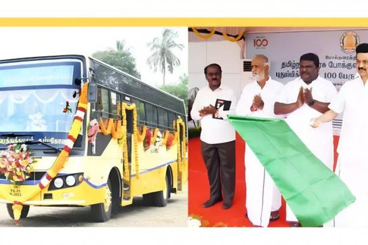 MK Stalin Flags Off First Lot of 100 Buses in 1666-Bus Order