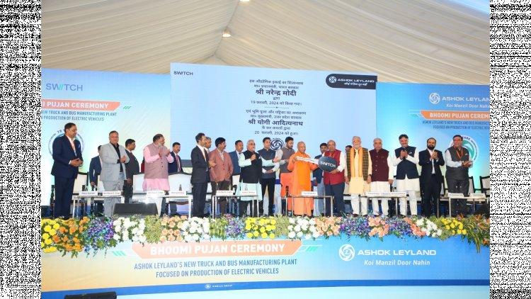 Ashok Leyland begins construction on new eco-friendly plant for clean mobility.