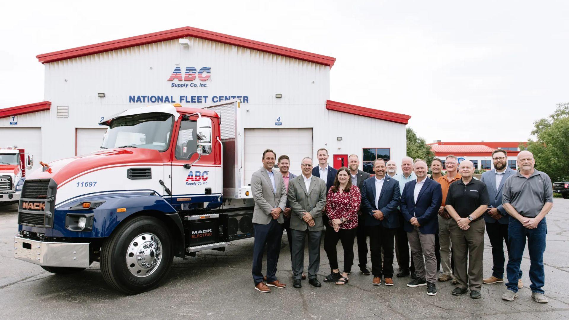 Mack MD E-Vehicle delivered to ABC Supply by Mack Trucks and Kriete Truck Centers