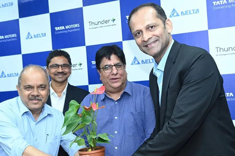 Tata Motors signs MoU with Delta Electronics and Thunderplus Solutions to install 250 fast- charging stations