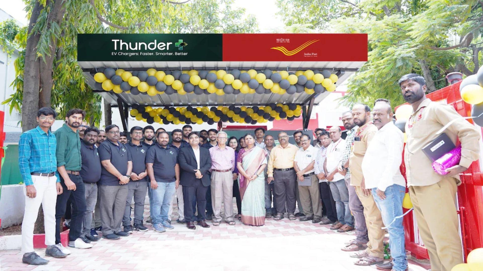 Thunder Plus launches India first post office EV charging station in Hyderabad