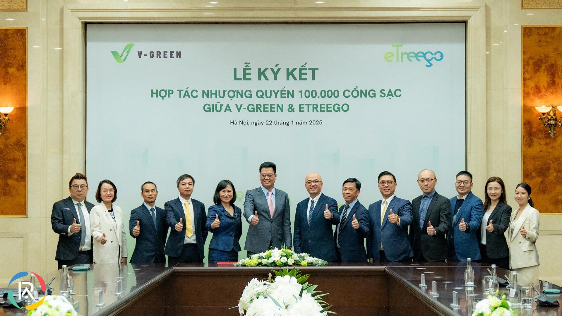 V-Green & ETreego Sign MOU Develop 100,000 VinFast Charging Stations