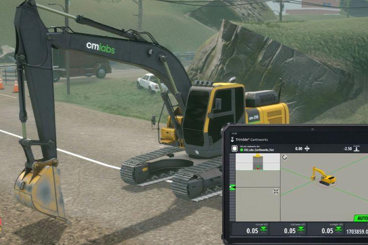 CM Labs Excavator Simulator Adds Trimble Autos