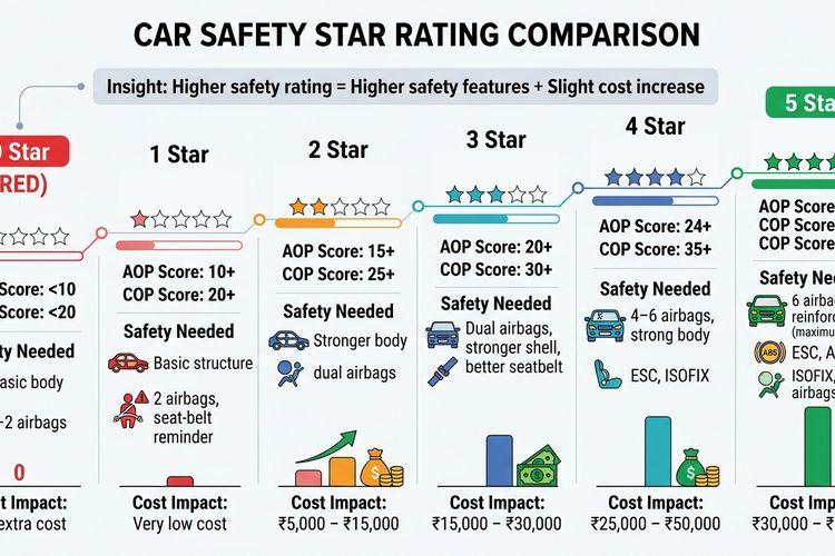 India 5-Star Car Safety Rating Bharat NCAP System