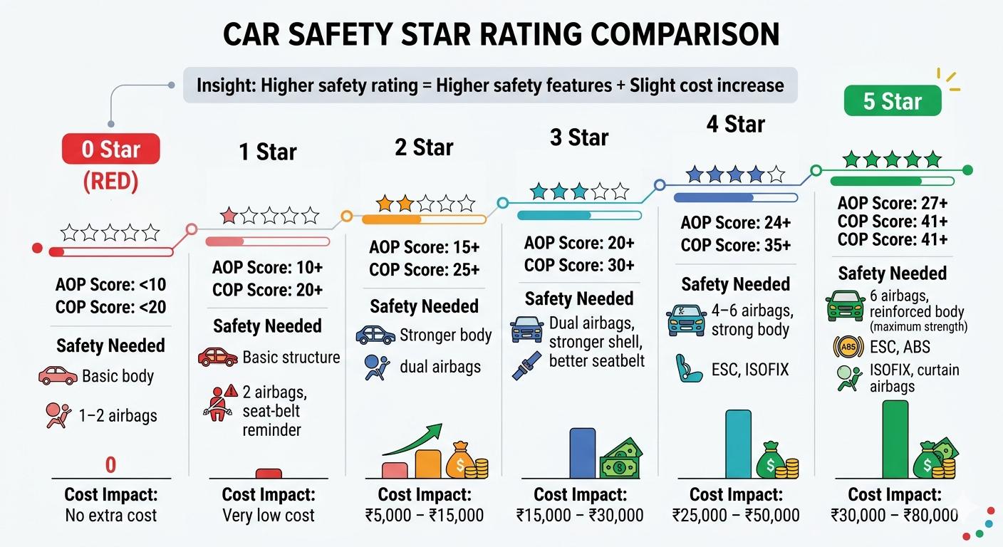 India 5-Star Car Safety Rating Bharat NCAP System