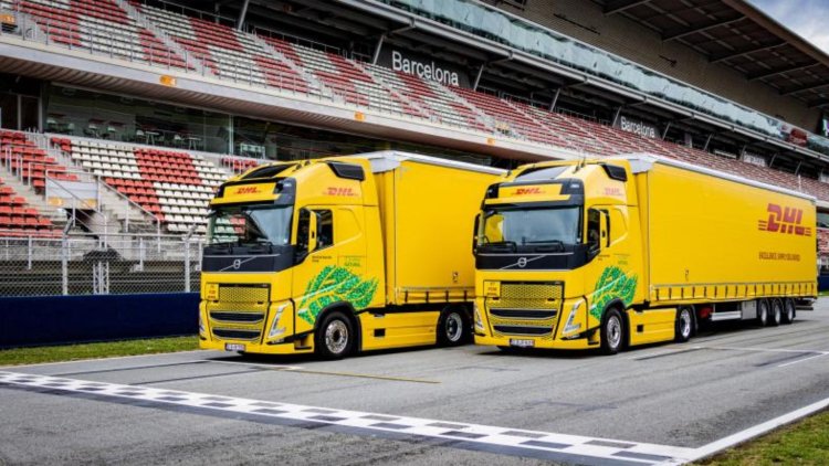 Formula 1 use DHL biofuel trucks
