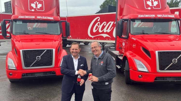 Coke Canada Bottling Debuts First Volvo VNR Electric Trucks in its Iconic Red Fleet