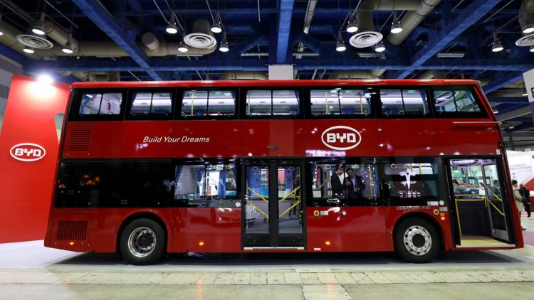 BYD Unveils Electric Double-Decker Bus BD11 in London